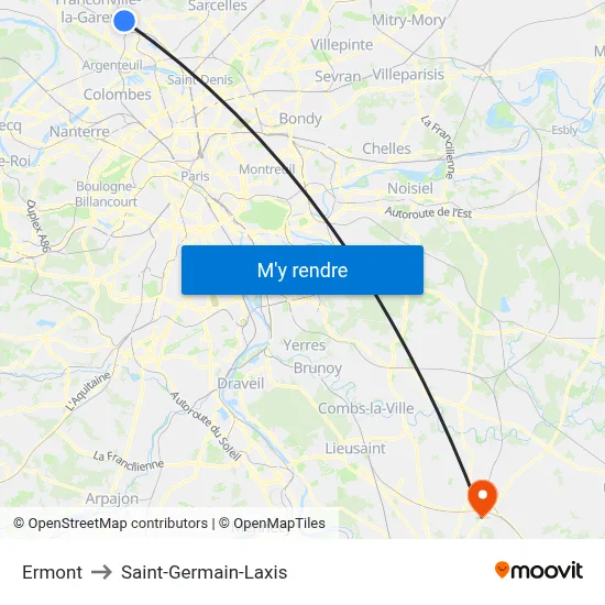 Ermont to Saint-Germain-Laxis map
