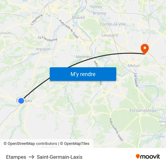 Etampes to Saint-Germain-Laxis map