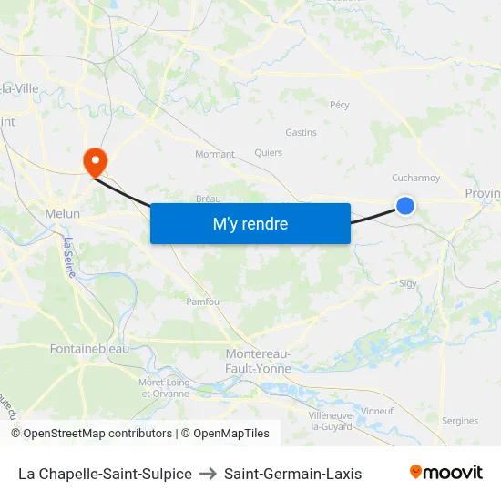 La Chapelle-Saint-Sulpice to Saint-Germain-Laxis map
