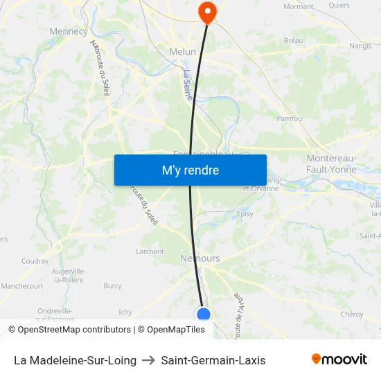 La Madeleine-Sur-Loing to Saint-Germain-Laxis map