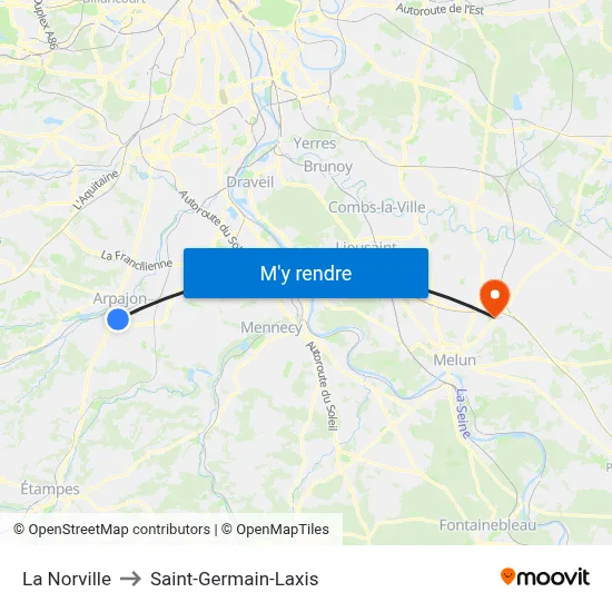 La Norville to Saint-Germain-Laxis map