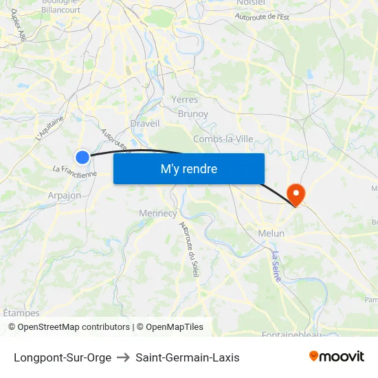 Longpont-Sur-Orge to Saint-Germain-Laxis map