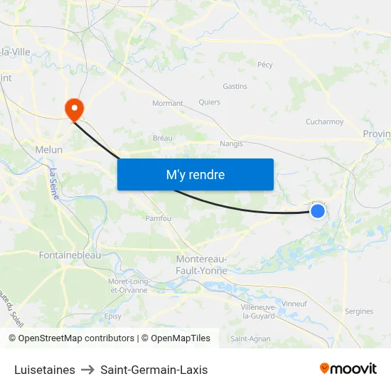 Luisetaines to Saint-Germain-Laxis map
