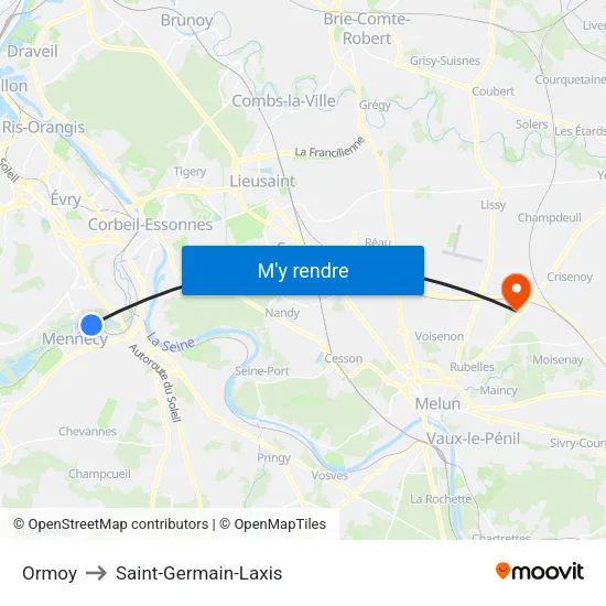 Ormoy to Saint-Germain-Laxis map