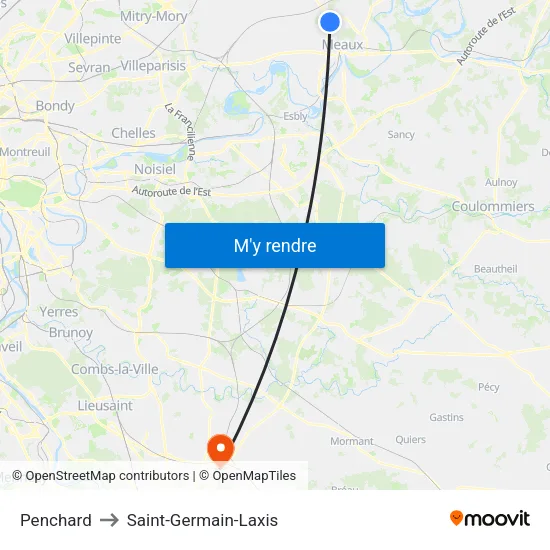 Penchard to Saint-Germain-Laxis map