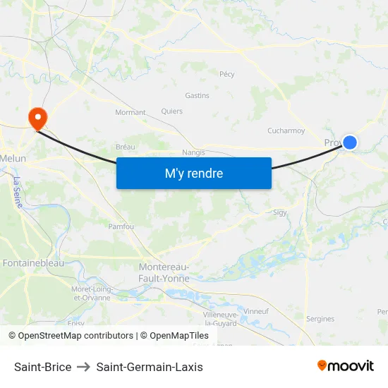Saint-Brice to Saint-Germain-Laxis map