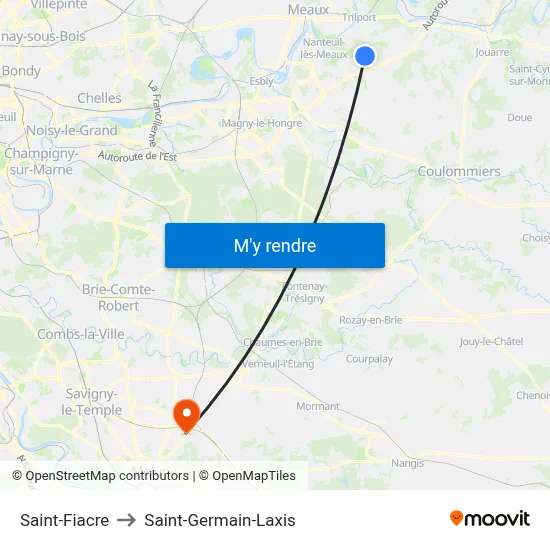 Saint-Fiacre to Saint-Germain-Laxis map