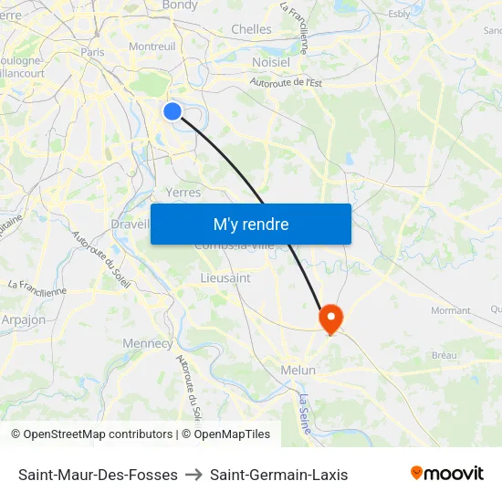 Saint-Maur-Des-Fosses to Saint-Germain-Laxis map