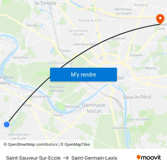 Saint-Sauveur-Sur-Ecole to Saint-Germain-Laxis map