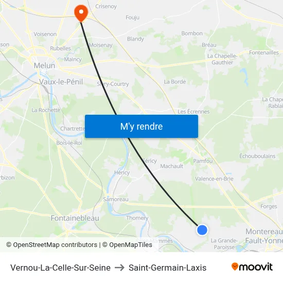 Vernou-La-Celle-Sur-Seine to Saint-Germain-Laxis map