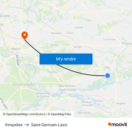 Vimpelles to Saint-Germain-Laxis map