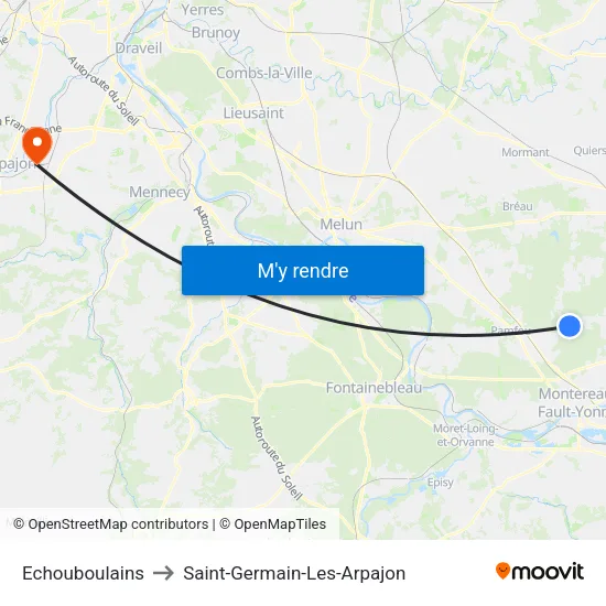 Echouboulains to Saint-Germain-Les-Arpajon map