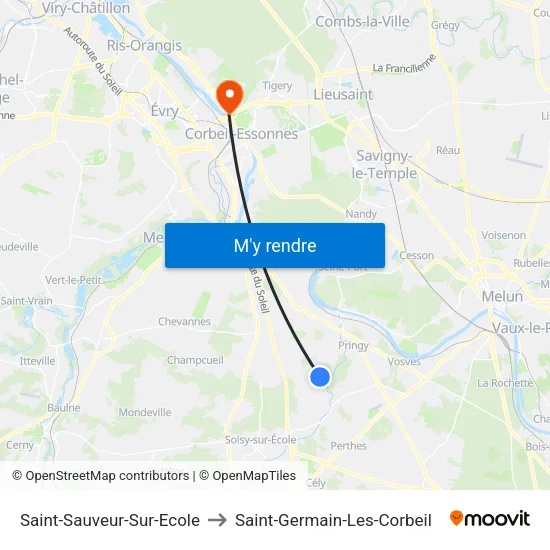 Saint-Sauveur-Sur-Ecole to Saint-Germain-Les-Corbeil map