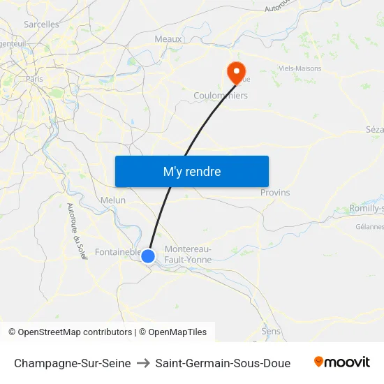 Champagne-Sur-Seine to Saint-Germain-Sous-Doue map