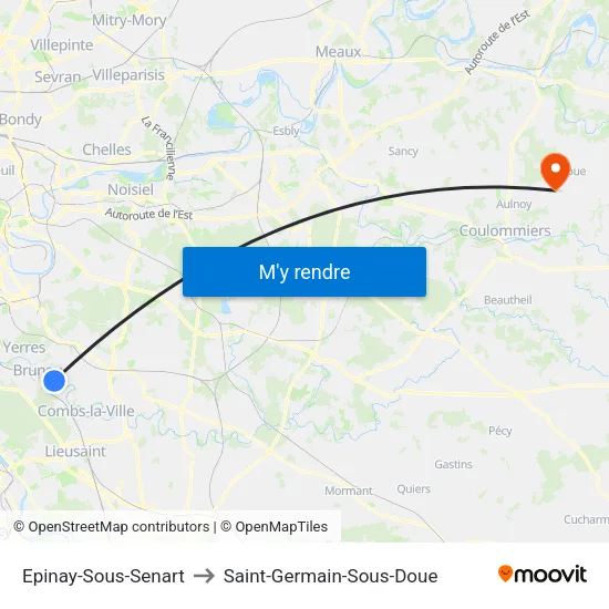 Epinay-Sous-Senart to Saint-Germain-Sous-Doue map