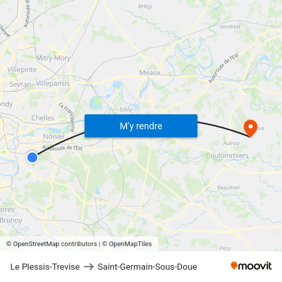 Le Plessis-Trevise to Saint-Germain-Sous-Doue map