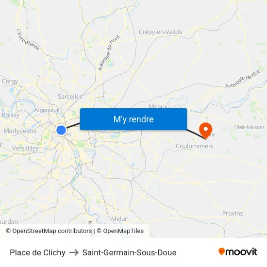 Place de Clichy to Saint-Germain-Sous-Doue map