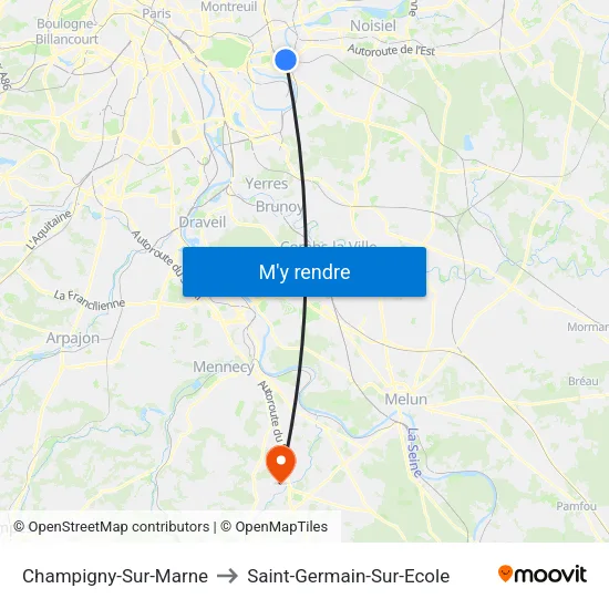 Champigny-Sur-Marne to Saint-Germain-Sur-Ecole map
