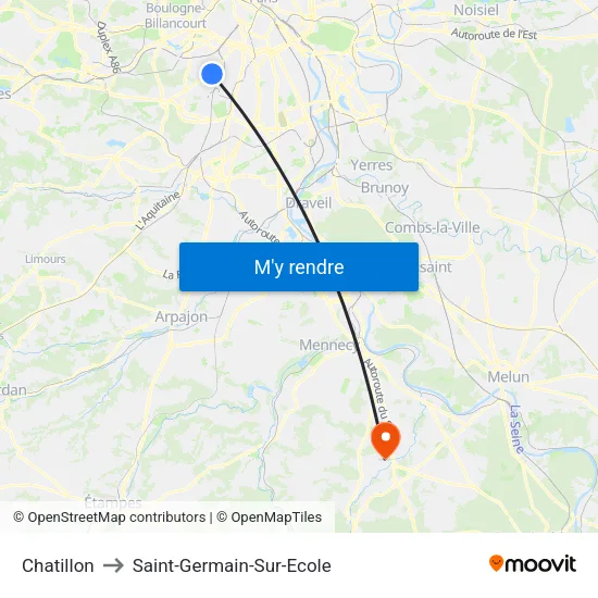 Chatillon to Saint-Germain-Sur-Ecole map