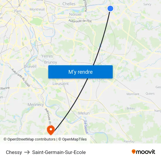 Chessy to Saint-Germain-Sur-Ecole map
