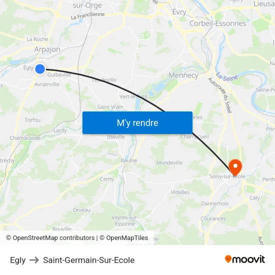 Egly to Saint-Germain-Sur-Ecole map