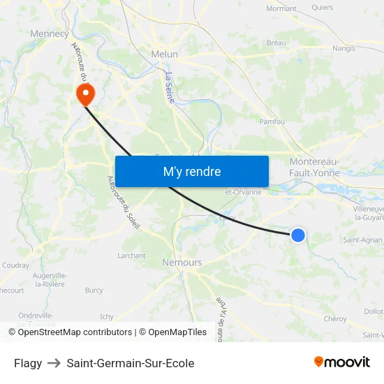Flagy to Saint-Germain-Sur-Ecole map