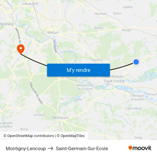 Montigny-Lencoup to Saint-Germain-Sur-Ecole map
