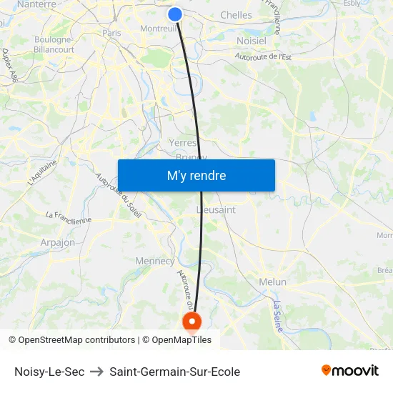Noisy-Le-Sec to Saint-Germain-Sur-Ecole map