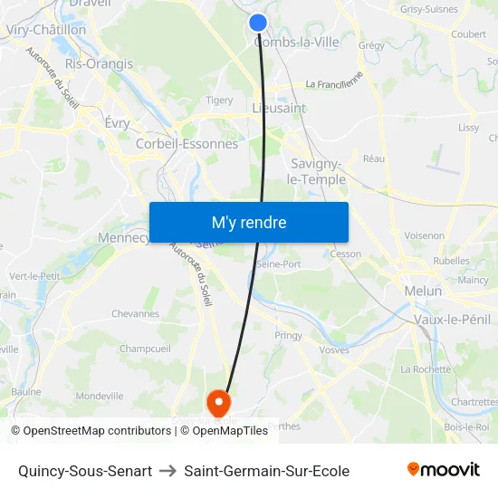 Quincy-Sous-Senart to Saint-Germain-Sur-Ecole map