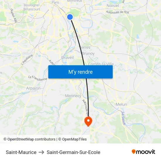 Saint-Maurice to Saint-Germain-Sur-Ecole map