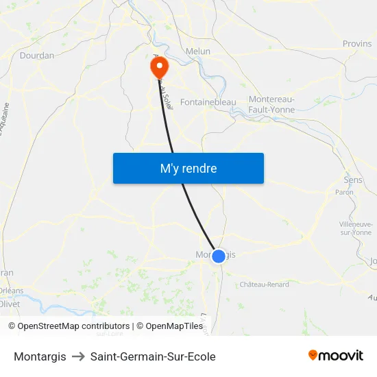Montargis to Saint-Germain-Sur-Ecole map