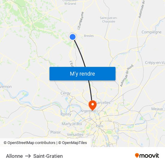 Allonne to Saint-Gratien map