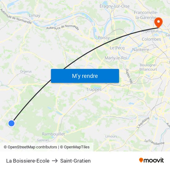 La Boissiere-Ecole to Saint-Gratien map
