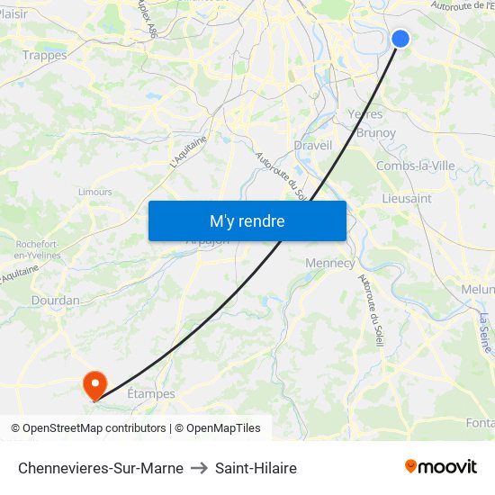 Chennevieres-Sur-Marne to Saint-Hilaire map