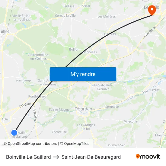 Boinville-Le-Gaillard to Saint-Jean-De-Beauregard map
