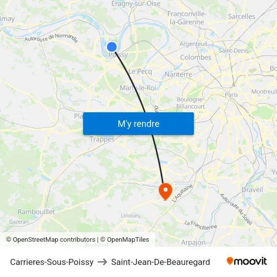 Carrieres-Sous-Poissy to Saint-Jean-De-Beauregard map