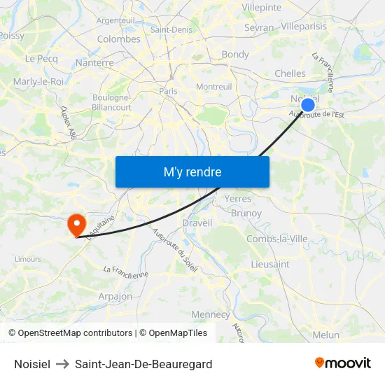 Noisiel to Saint-Jean-De-Beauregard map