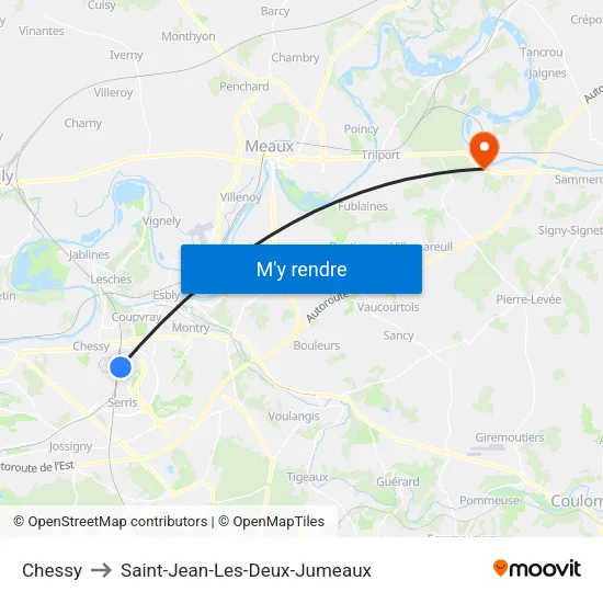 Chessy to Saint-Jean-Les-Deux-Jumeaux map