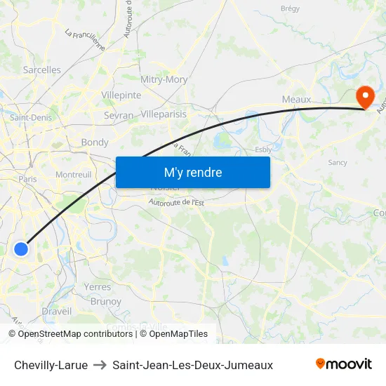 Chevilly-Larue to Saint-Jean-Les-Deux-Jumeaux map