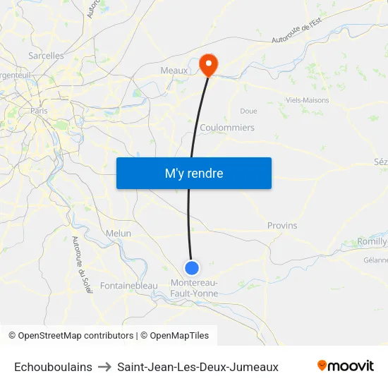 Echouboulains to Saint-Jean-Les-Deux-Jumeaux map