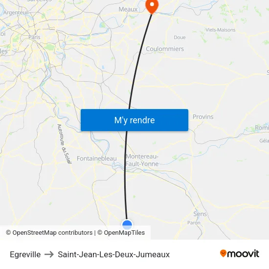 Egreville to Saint-Jean-Les-Deux-Jumeaux map