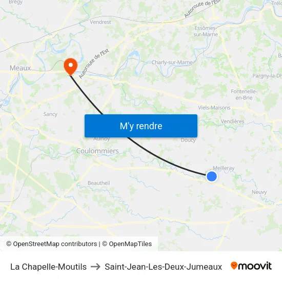La Chapelle-Moutils to Saint-Jean-Les-Deux-Jumeaux map