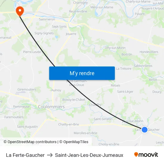 La Ferte-Gaucher to Saint-Jean-Les-Deux-Jumeaux map