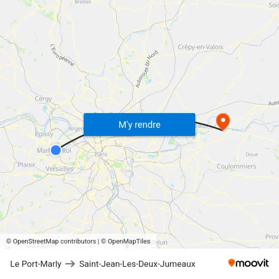 Le Port-Marly to Saint-Jean-Les-Deux-Jumeaux map