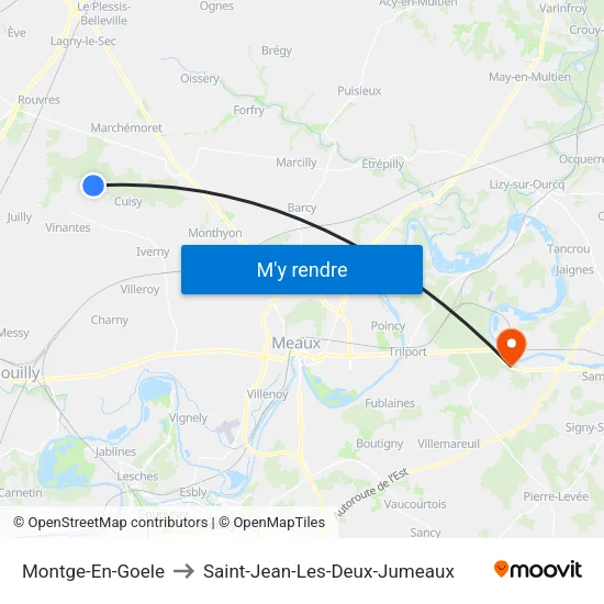Montge-En-Goele to Saint-Jean-Les-Deux-Jumeaux map