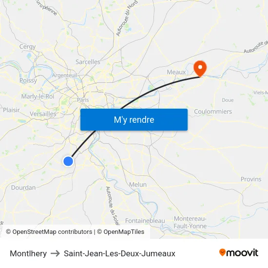 Montlhery to Saint-Jean-Les-Deux-Jumeaux map