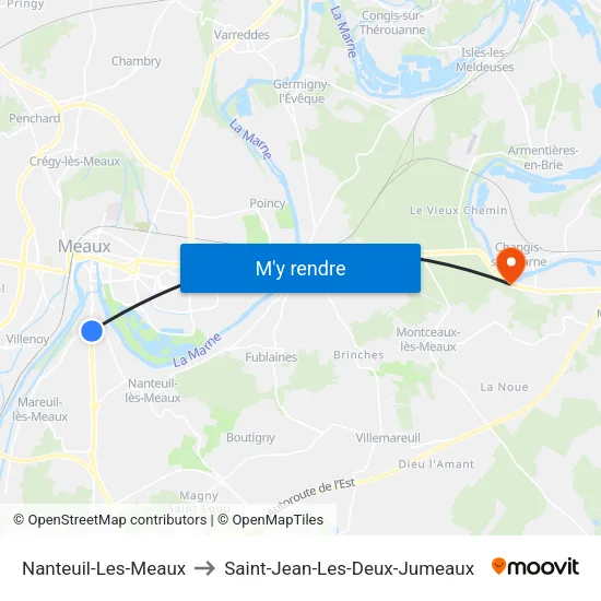 Nanteuil-Les-Meaux to Saint-Jean-Les-Deux-Jumeaux map