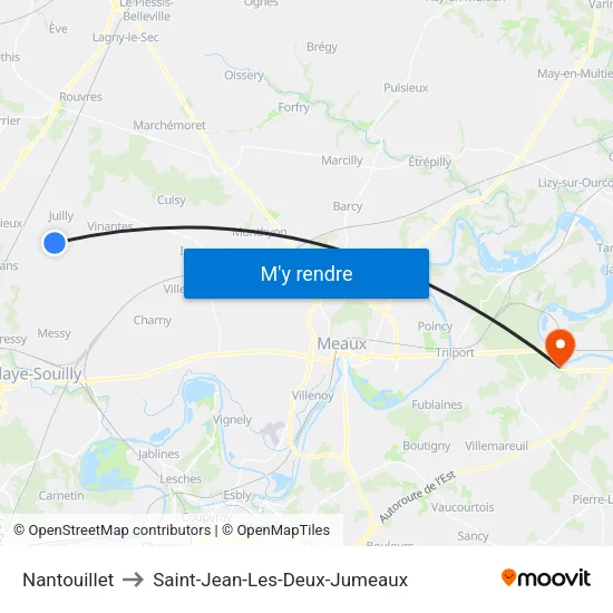 Nantouillet to Saint-Jean-Les-Deux-Jumeaux map