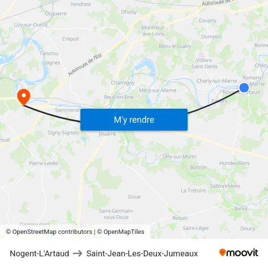 Nogent-L'Artaud to Saint-Jean-Les-Deux-Jumeaux map