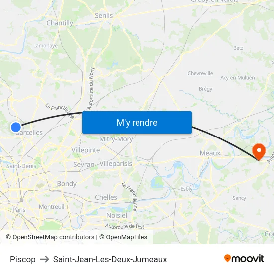 Piscop to Saint-Jean-Les-Deux-Jumeaux map